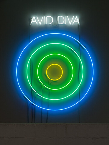 Newell Harry Circle/s in the Round: AVID DIVA, 2010; neon; 135 x 110 x 5 cm; Edition of 5 + AP 2; enquire