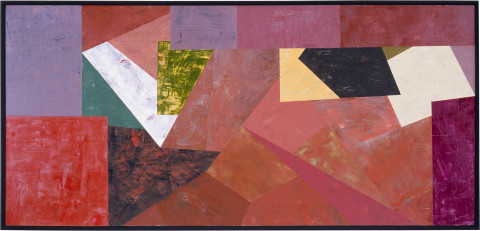 Robert Jacks Metamorphoses of Symbol and Blazes, 1980-84; oil and wax on cotton; 76 x 162 cm; enquire