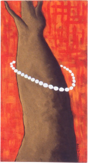 Linda Jackson Boab and Pearls, 1998; acrylic on wood; 54 x 30 cm; enquire