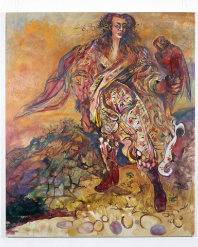 Victor Rubin Minstrel of the North West corner a hypothetical emanation, 1989; oil on primed linen; 199 x 167.5 cm; enquire