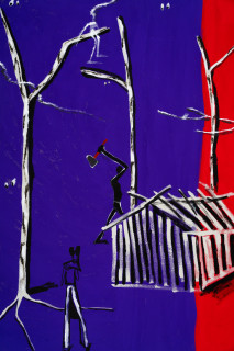 Mia Boe Bogimbah Creek Mission (detail), 2026; acrylic on linen; 120 x 224 cm; enquire