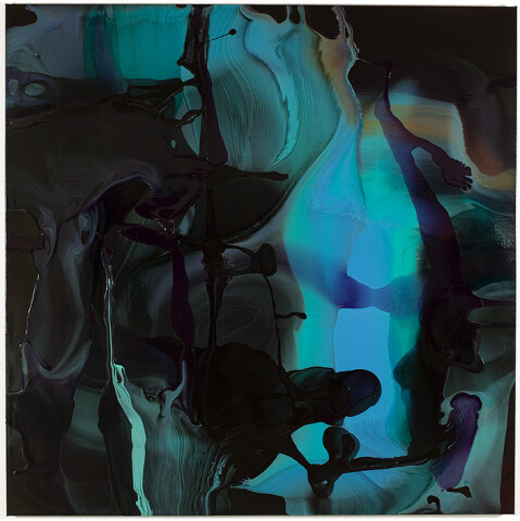 Dale Frank 15. Phlomis Fruticosa Pennisetum Maison Diue Road the Gill Slit in the Gill Net, 2008; varnish on canvas; 200 x 200 cm; enquire