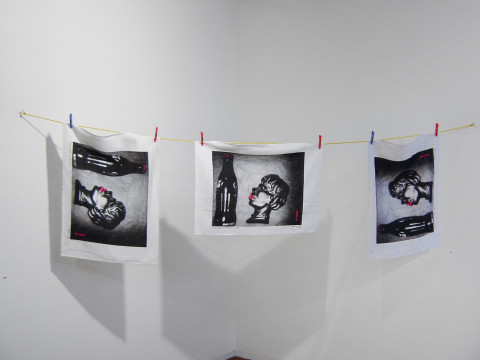 Destiny Deacon Teatowel d-tour, 2003; screenprint on linen; 49 x 70 cm; Edition of 99; enquire