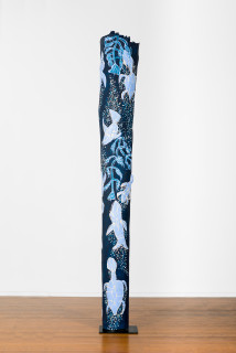 Dhambit Munuŋgurr Milpuṉ milpuṉ - phosphorescence, 2022; 805-22; acrylic on eucalyptus; 305 x 40 x 40 cm; more info; enquire