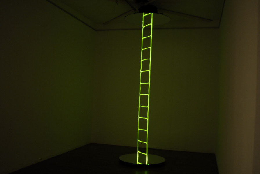 Yayoi Kusama Tender Are the Stairs to Heaven, 2004; mixed media; height 430cm, diameter 120cm