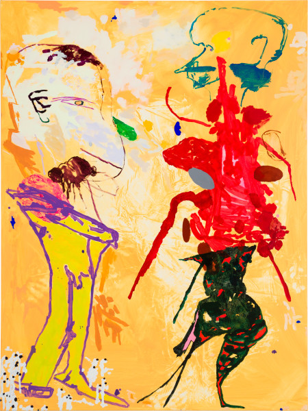Tom Polo double dance, 2026; acrylic and Flashe on polycotton; 182 x 138 cm; enquire
