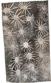 Nyapanyapa Yunupiŋu untitled, 2018; 2616-18; natural earth pigments on bark; 173 x 97 cm; enquire