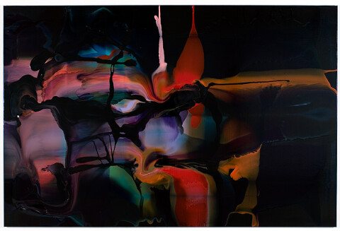Dale Frank 2. The strength of his painting lay in the weakness of his Sciatic nerve, 2008; varnish on canvas; 200 x 300 cm; enquire