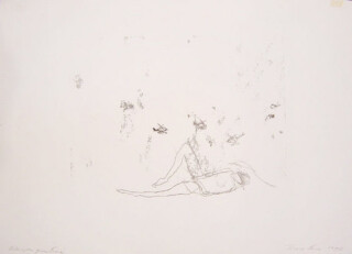 Tracey Emin Helicopter gun fire, 1997; black ink on paper; 30 x 42 cm; enquire