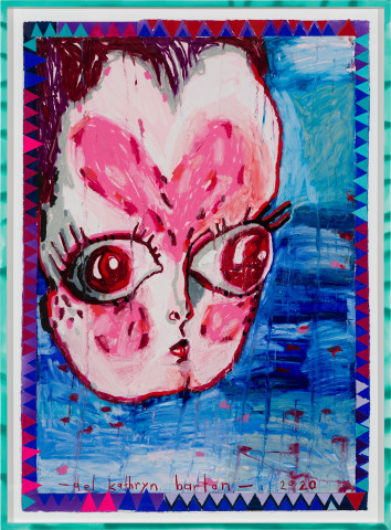 Del Kathryn Barton untitled, 2020; oil stick and gouache on paper, hand finished frame; 175 x 129 cm; more info; enquire