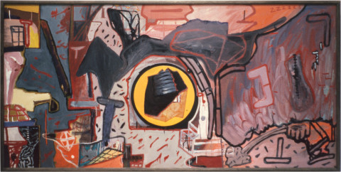 Gareth Sansom The dawning, 1980; mixed media on hardboard; 91.5 x 183 cm; enquire