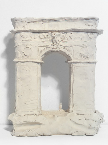 Linda Marrinon Washington Square Arch, Stanford White, architect, 1998; from the series Sculpture For The Home; White terracotta; 32.5 x 28 x 12 cm; enquire