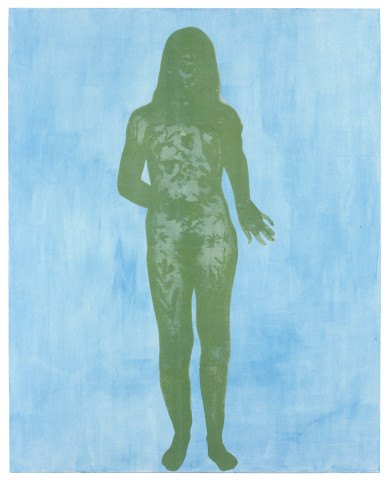 Geoff Lowe Inherited Models, 1995; laser transfer on rice paper and synthetic polymer paint on linen; 152 x 122 cm; enquire