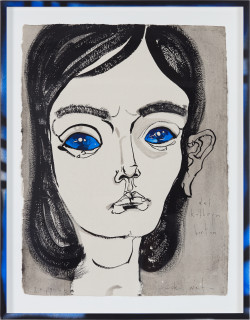 Del Kathryn Barton ok...wait, 2019; gouache on paper, hand finished frame; 87 x 67.5 cm; enquire