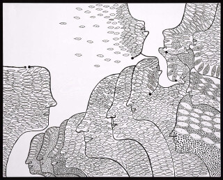 Yayoi Kusama Women Waiting for Spring [TZW], 2005; silkscreen on canvas; 130.3 x 162 cm; Edition of 5; enquire