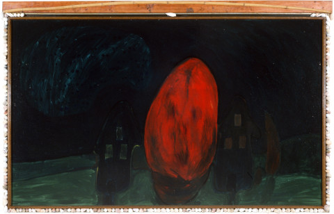 Dale Frank That European Shame Tree, 1982; acrylic and impregnated varnishes on canvas; 90 x 150 cm; enquire