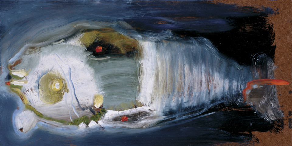 Louise Hearman Untitled #1132, 2005; oil on masonite; 20 x 39 cm