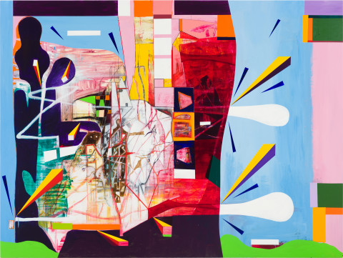 Gareth Sansom Alphaville, 2024; oil and enamel on linen; 183 x 244 cm; more info; enquire