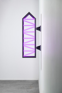 Callum Morton City Lights #9, 2026; steel, 2Pac polyurethane, lights; 99.5 x 38.5 x 15 cm; enquire