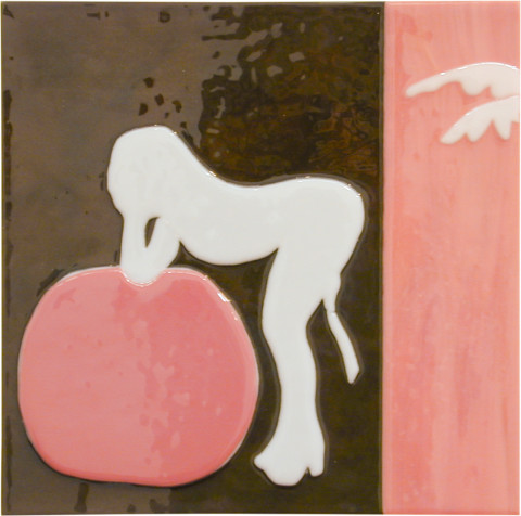 Kathy Temin Frozen Moment: Posing, 4, 2002; fused glass; 31 x 31 cm; enquire