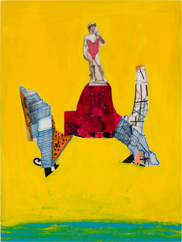 Gareth Sansom David's Mardi Gras, 2021; mixed media on plywood; 80 x 60 cm; more info; enquire