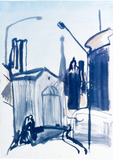 Kevin Connor Oxford Street (near Taylors Square), 1984; work on paper; 76 x 57 cm; enquire