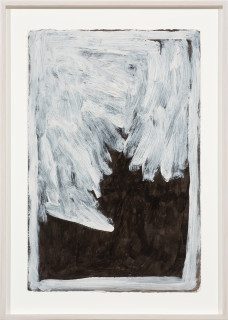 Nyapanyapa Yunupiŋu White Lines, 2021; 8083-21; Earth pigment on paper; 69.5 x 49.5 cm; more info; enquire