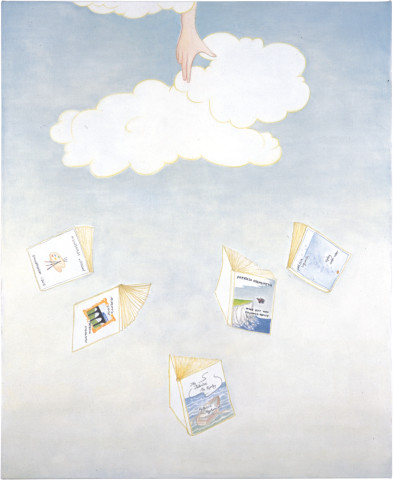 Vivienne Shark LeWitt There Are Five Ripley Novels, 2001; oil on linen; 120 x 92 cm; enquire
