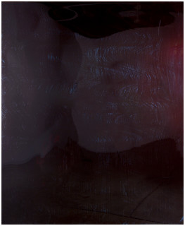 Dale Frank Bangladeshi, 2016; Blood under Liquid Glass on perspex; 200 x 160 cm; enquire