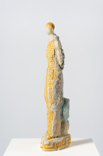 Linda Marrinon Charlemagne, 2025; tinted and painted plaster; 70 x 25 x 18 cm; enquire