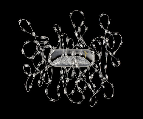 Fiona Hall Sticks and Stones, 2016-17; aluminium; 40 x 40 x 3 cm; Edition of 5; enquire