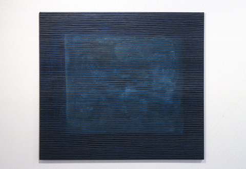 Cathy Blanchflower Grey on Blues, 1993; oil on flax; 152 x 136 cm; enquire