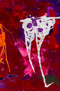 Tom Polo slow ghost (lelelelelegs) (detail), 2026; acylic and Flashe on polycotton; 182 x 138 cm; enquire