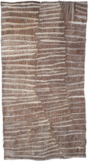 Nyapanyapa Yunupiŋu Untitled, 2016; 4995E; Bark painting; 122 x 64 cm; enquire