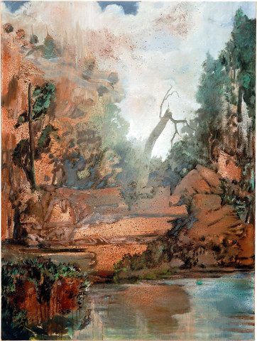 Mandy Martin Salvadoresque 6, 2006; ochre, pigment and oil on linen; 180 x 135 cm; enquire