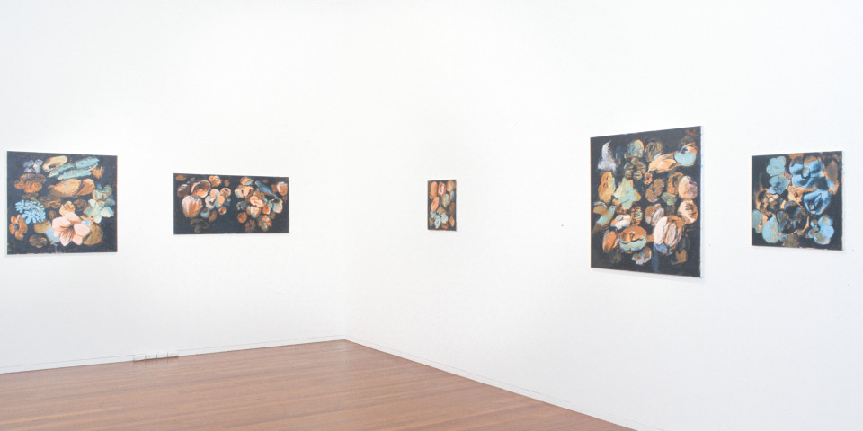 Tony Clark Flowerpiece with Spider Lilies, 2003, acrylic on canvas, 91.5 x 91.5 cm