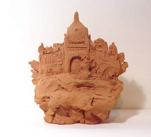 Linda Marrinon Exhibition Buildings, Melbourne, 1998; from the series Sculpture For The Home; Terracotta; 21 x 20 x 14 cm; enquire