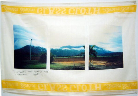 Destiny Deacon Teatowell from Mummy 1998 - Mossman, 1998; Inkjet print on teatowel; 52 x 77 cm; Edition of 15; enquire