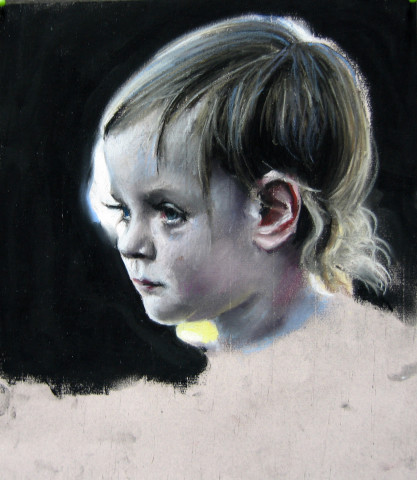 Louise Hearman Untitled #1066, 2004; pastel on coloured paper; 25 x 25 cm; enquire
