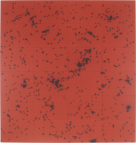 Lindy Lee Now!, 1994; acrylic on Stonehenge paper; 171 x 164 cm; 24 panels; enquire