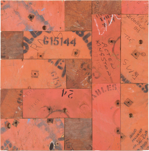 Rosalie Gascoigne The Apple Isle, 1994-95; sawn wood on craftboard; 85 x 84 cm; enquire