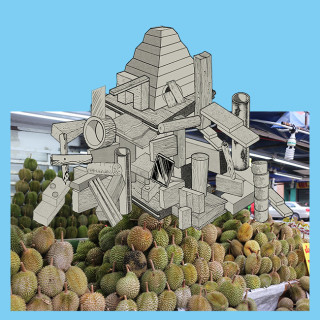 Teppei Kaneuji Games, Dance and the Constructions (Singapore) #10-C, 2013; Screen print,archival ink jet print, plexiglas, cotton rag paper ; 94.5 x 94.5 x 4.5 cm; enquire