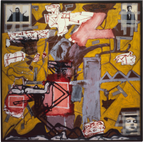 Gareth Sansom Study for a portrait II, 1980; mixed media on hardboard; 122 x 122 cm; enquire