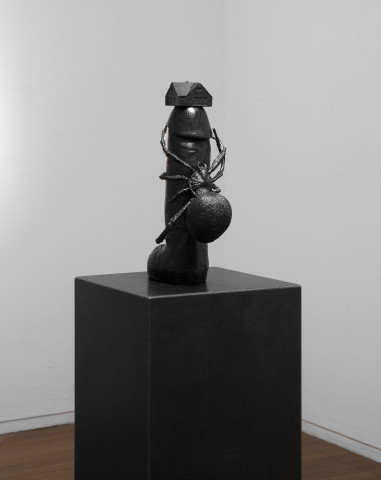 Del Kathryn Barton up in this, 2012; bronze, granite
; 142 x 27 x 27 cm; Edition of 3; enquire
