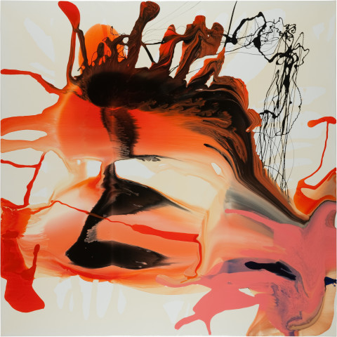 Dale Frank Isoplexis Canariensis Love Armada, 2011; varnish on canvas; 200 x 200 cm; enquire