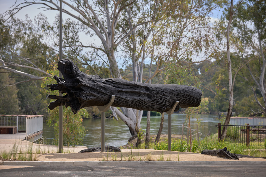 Installation view, Marley Dawson, Bungambrawatha, Albury City Public Art Commission (2023–Ongoing)