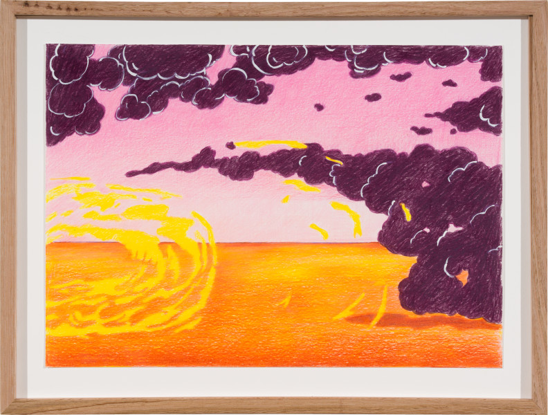 Callum Morton Smoke #4, 2024; pencil and gouache on paper; 30 x 42 cm; enquire