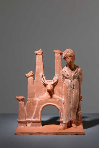 Linda Marrinon Lequeu, the exit of the prince's hunting ground, 2017; terracotta; 27 x 21 x 9 cm; Enquire