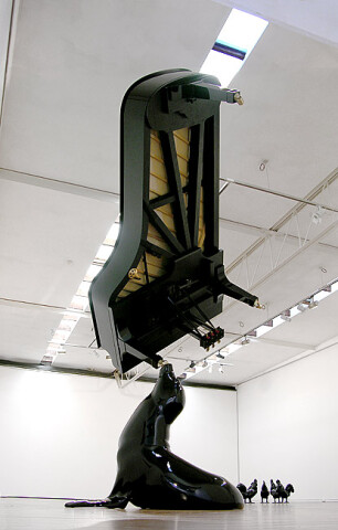 Michael Parekowhai The Horn of Africa, 2006; automotive paint, wood, fibreglass, steel, brass; 395 x 200 x 260 cm; The artist acknowledges the co-operation and support of the NICAI Faculty, University of Auckland; enquire