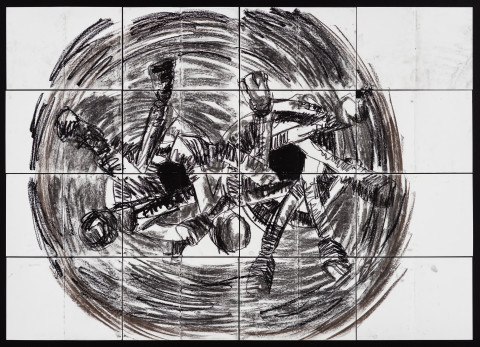 Pierre Mukeba Antinomy Paradox (P3), 2021; charcoal on archival paper; 120 x 168 cm; more info; enquire